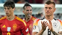 Die Spanier fiebern dem EM-Viertelfinal-Duell mit Deutschland entgegen. (Bild: Associated Press, APA/AFP/Fabrice COFFRINI)
