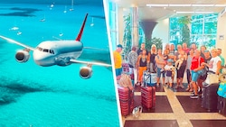 So wird der Urlaub nicht zur Erholung – eine Pannen-Airline machte nun zahlreichen Österreichern einen Strich durch die Rechnung. (Bild: Krone KREATIV/zVg, den-belitsky, stock.adobe.com, Krone KREATIV)