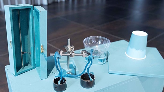 Christine Schörkhuber's sound carpet sets these objects in sound and motion