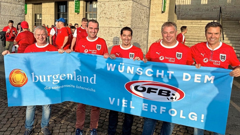 Winzer mit Oschep, Christian Zechmeister, Tunkel: Das Burgenland steht als Partner des ÖFB voll hinter unserer Nationalelf. (Bild: Burgenland Tourismus)