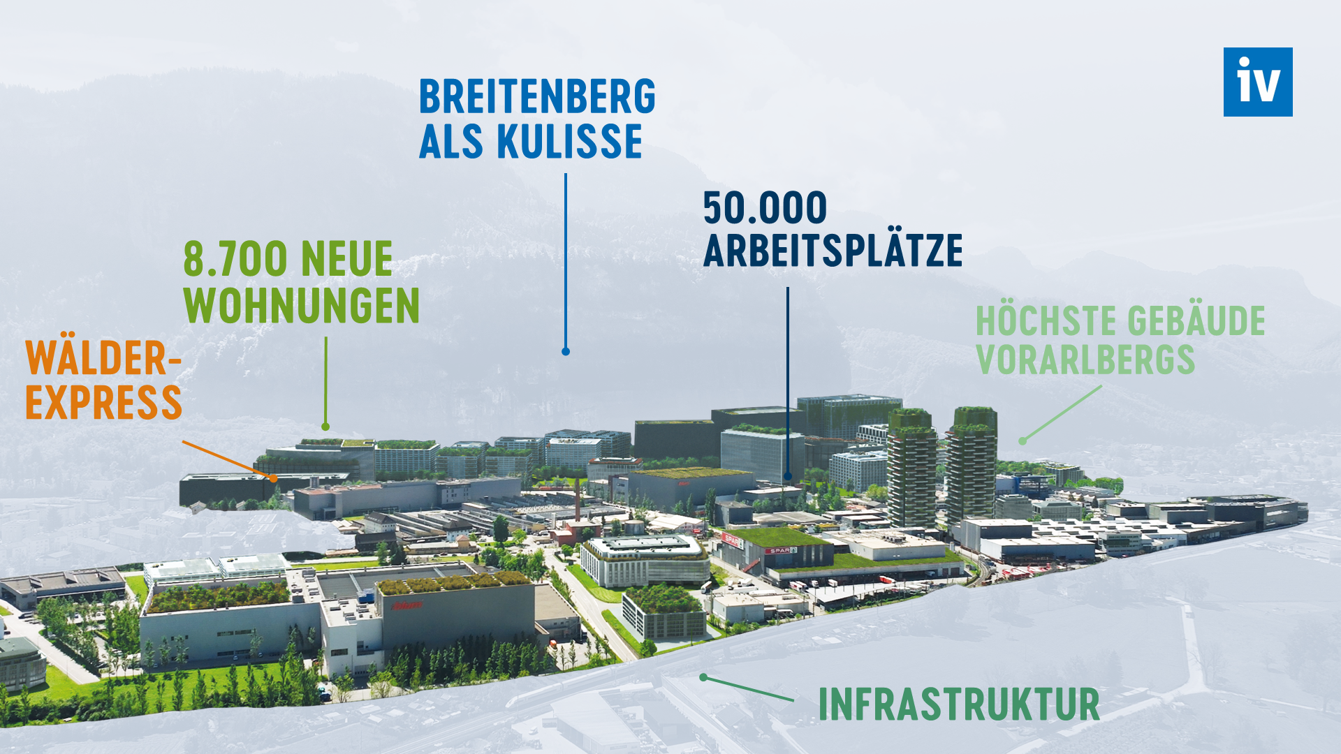 Das Business District soll zwischen Dornbirn und Hohenems entstehen. (Bild: IV Vorarlberg)
