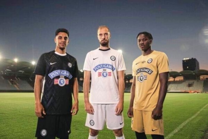 The new kit for the double winners.