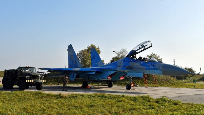Ein ukrainischer Su-27-Kampfjet (Archivbild)