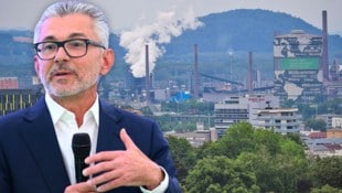 Die Voestalpine – hier Vorstandschef Herbert Eibensteiner – rang sich nun zu weitreichenden Entscheidungen durch. (Bild: Krone KREATIV/Daniel Scharinger, Foto Kerschi)