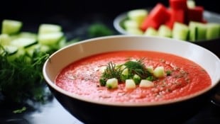 Es geht nichts über eine Kaltschale Suppe! Man kann sie auch gut vorbereiten, sie hält bis zu drei Tage im Kühlschrank. (Bild: Andrejs - stock.adobe.com)