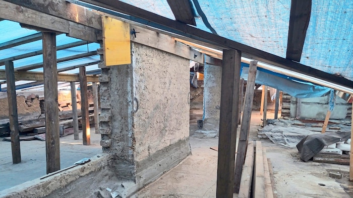 The roof was removed but not replaced.