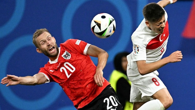 Für die ÖFB-Auswahl um Konrad Laimer (li.) war im EM-Achtelfinale gegen die Türken Endstation. Wir haben die Team-Noten. (Bild: AFP/Javier Soriano)