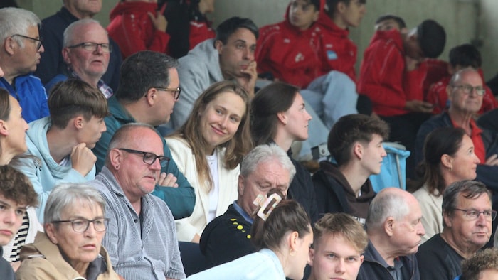 Sister Victoria sat in the stands of the Unterstein Stadium in Bludenz.