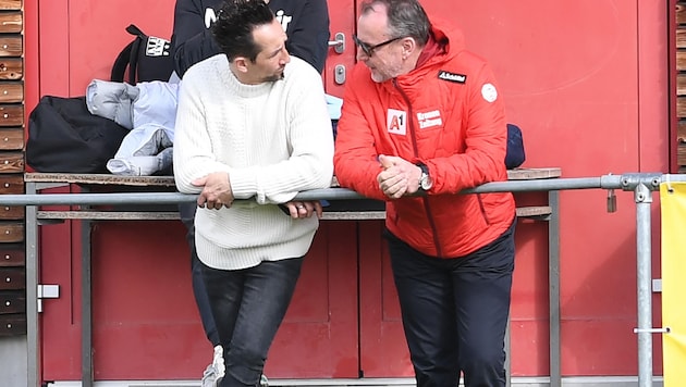 Gehen getrennte Wege: Manager Matthias Dollinger und Trainer Dietmar Thuller. (Bild: Sobe Hermann)