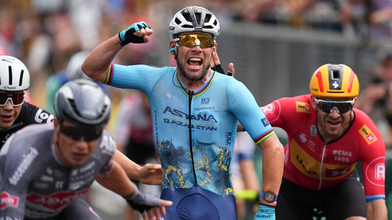 Britain's Mark Cavendish after his 35th victory in the Tour de France at the beginning of July. (Bild: Associated Press)