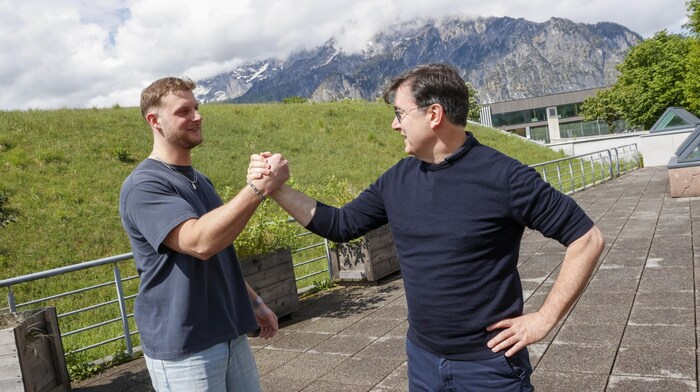 Raphael Kaufmann mit seinem Mentor Gerhard Huber