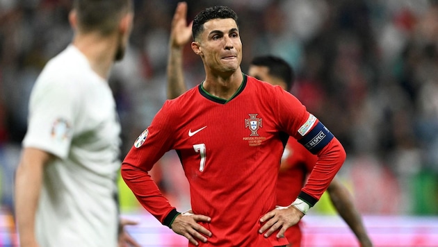 Cristiano Ronaldo did not live up to the great expectations. (Bild: AFP/APA/PATRICIA DE MELO MOREIRA)