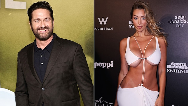 Gerard Butler is said to have fallen in love with "Sports Illustrated" beauty Penny Lane. (Bild: Krone KREATIV/APA/Getty Images via AFP/GETTY IMAGES/Jamie McCarthy, APA/Romain Maurice)
