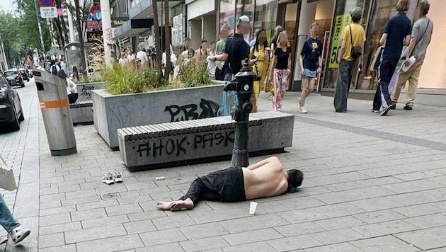Auf der Mariahilferstraße halten sich momentan besonders viele obdachlose Menschen auf. (Bild: Krone KREATIV/zVg)