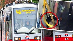 Der unfassbare Vorfall am helllichten Tag in einer Straßenbahn in Wien. (Bild: Krone KREATIV/Manfred Helmer, zVg)