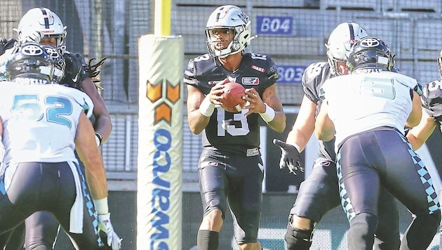 Führte die Raiders in drei Spielen zu drei Siegen: Quarterback N’Kosi Perry. (Bild: Birbaumer Christof/Christof Birbaumer)