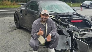 Twitch-Star Amar hatte Glück im Unglück: Sein nagelneuer Porsche ist zwar Schrott, er und sein ...