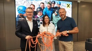 Hermann Maier mit Nina Wallner-Guggi und Rainer Stelzer