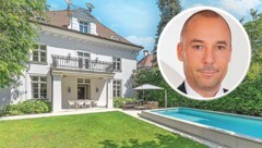 Diese Villa samt Pool in der Peter-Jordan-Straße ist aktuell zu haben. Roland Schatz von Engel & Völkers (kl. Bild).  (Bild: Krone KREATIV/Engel und Völkers)