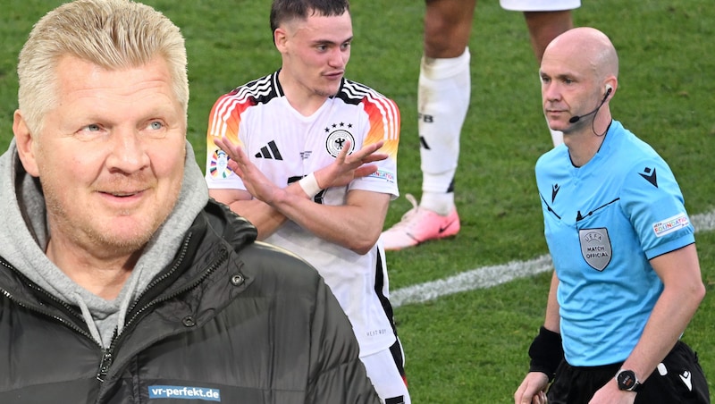 Stefan Effenberg (left) raves about Anthony Taylor's performance. (Bild: AFP/Kirill KUDRYAVTSEV, GEPA)