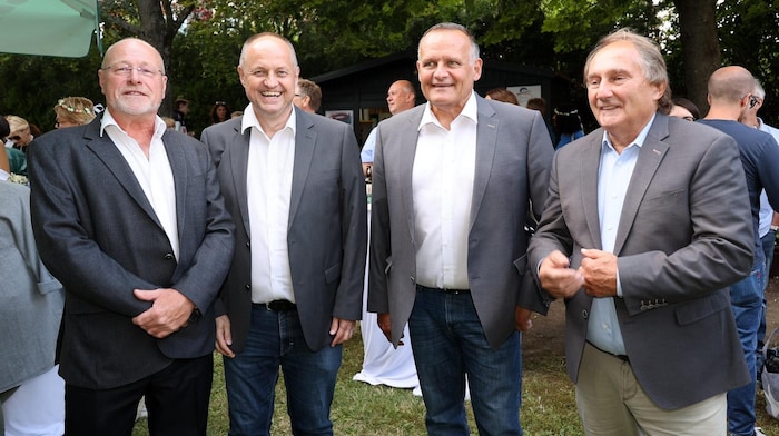 Vier Bürgermeister unter sich: Wolfgang Kovacs, Karel Lentsch, Gerhard Dreiszker und Werner Friedl. 