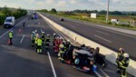 Unfall auf der Südautobahn. (Bild: Freiwillige Feuerwehr Lieboch)