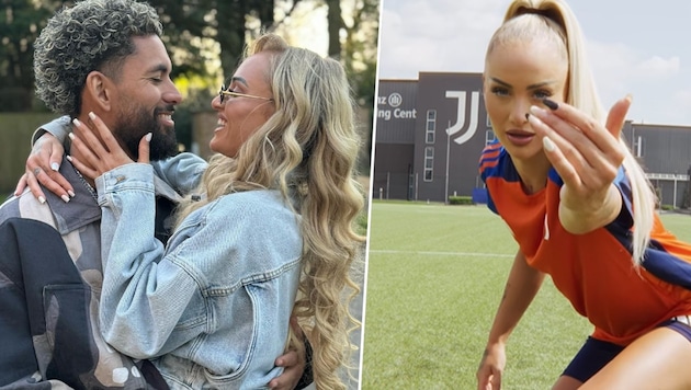 Alisha Lehmann und Douglas Luiz – beide spielen künftig für Juventus Turin. (Bild: instagram.com/alishalehmann7)