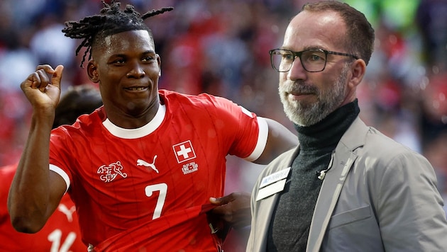 Embolo's goal was the undoing of ORF pundit Robert Mählich. (Bild: GEPA pictures, APA/AFP/KENZO TRIBOUILLARD)