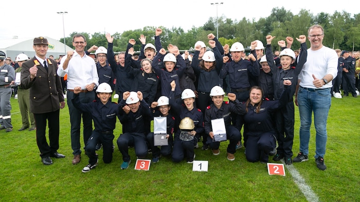 The young firefighters performed remarkably well.