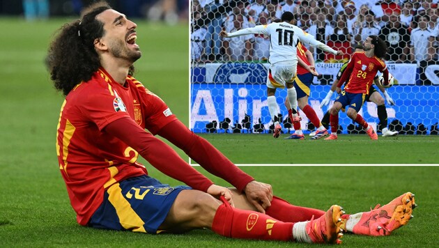 Marc Cucurella äußert sich ertsmals zur Aufreger-Szene.  (Bild: AFP/Fabrice COFFRINI, THOMAS KIENZLE)