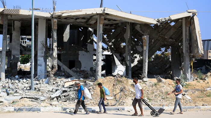Ein zerstörtes Haus im Zentrum des Gazastreifens