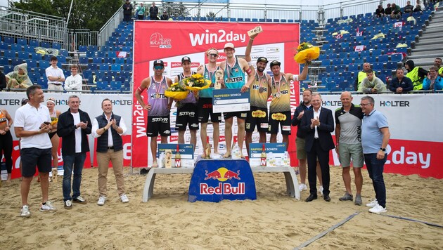 The winners' podium (Bild: GEPA pictures)