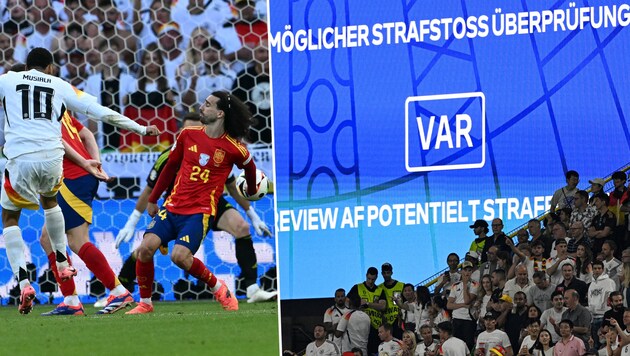 This time, the VAR did not intervene in the match between Germany and Spain. (Bild: AFP/THOMAS KIENZLE, INA FASSBENDER)