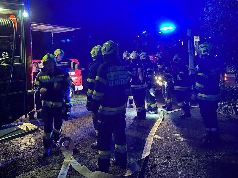 Die Kräfte von sechs Feuerwehren waren im Einsatz. (Bild: FF Eichkögl)