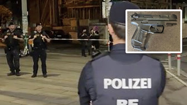 A blank-firing pistol was seized from the suspect in his apartment. (Bild: Krone KREATIV/Krone TV)