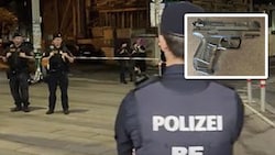 Eine Schreckschusspistole wurde bei dem Verdächtigen in der Wohnung sichergestellt. (Bild: Krone KREATIV/Krone TV)