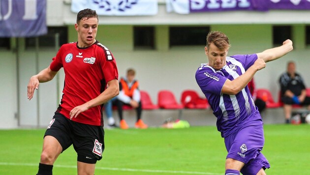 Der Tiroler Mateo Karamatic (l.) soll Hartbergs Abwehr verstärken. (Bild: Tröster Andreas/Kronen Zeitung)