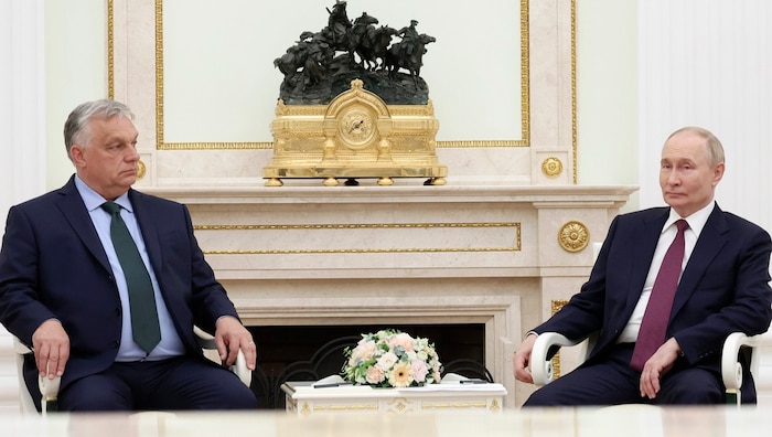 Von links: Ungarns Ministerpräsident Viktor Orbán und Russlands Präsident Wladimir Putin