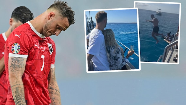 Marko Arnautovic macht mit seiner Familie in Spanien Urlaub. (Bild: GEPA, x, krone.at-grafik)