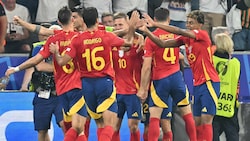 Großer Jubel beim 1. Finalisten der Fußball-EM 2024 – Spanien! (Bild: AFP)