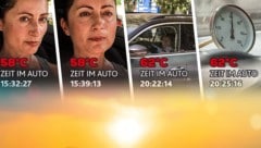 Der Innenraum eines Fahrzeugs kann sich im Sommer innerhalb von Minuten enorm erhitzen. (Bild: krone.tv, Krone KREATIV)