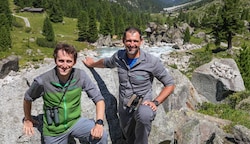 Ranger Andreas Baldinger und Roland Fricker: Sie bieten Besuchern unter anderem Ein- und Ausblicke in die einzigartige Welt des Wildnisgebiets Sulzbachtäler. (Bild: Roland Hölzl)