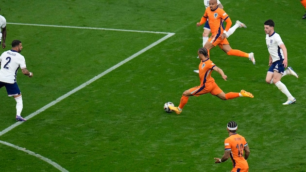 Xavi Simons scored to make it 1:0 for the Netherlands. (Bild: Copyright 2024 The Associated Press. All rights reserved)