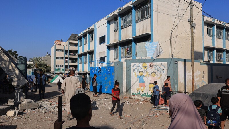 Die Schule im südlichen Gazastreifen (Bild: AFP/Eyad Baba)