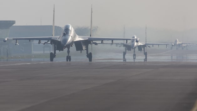 Die Lage rundum Taiwan ist angespannt. (Bild: AFP/Handout)