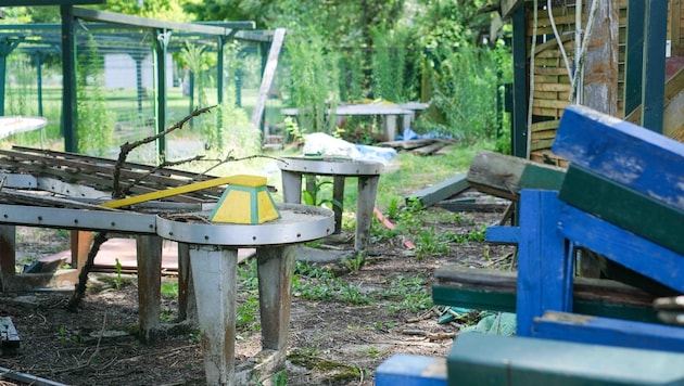 No one will be playing minigolf here at Pleschinger See, at least not in the near future. (Bild: Einöder Horst)