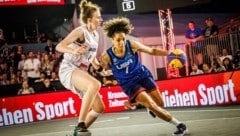 Letztes Jahr haben unsere 3x3 Basketball-Damen sich gegen die Favoriten aus den USA messen dürfen.  (Bild: FIBA3x3)