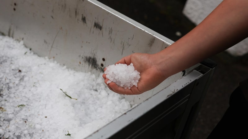 Coin-sized hailstones fell on Wednesday. (Bild: Scharinger Daniel)