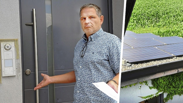 Statt mehr Energie sorgte die Photovoltaikanlage von Helmut Bauer (51) aus Kendl  im Bezirk Melk dafür, dass er fast einen Tag keinen Strom mehr daheim hatte. (Bild: Krone KREATIV/Franz Crepaz)