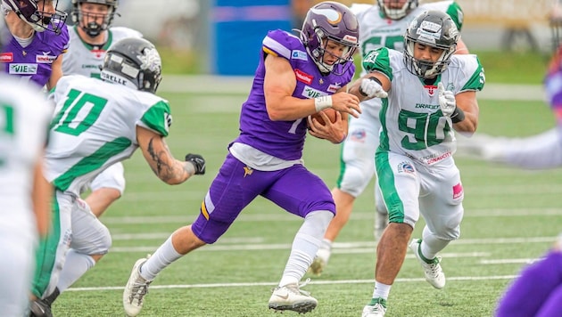 Vikings vs Dragons - the classic football match in Vienna. (Bild: Hannes Jirgal)